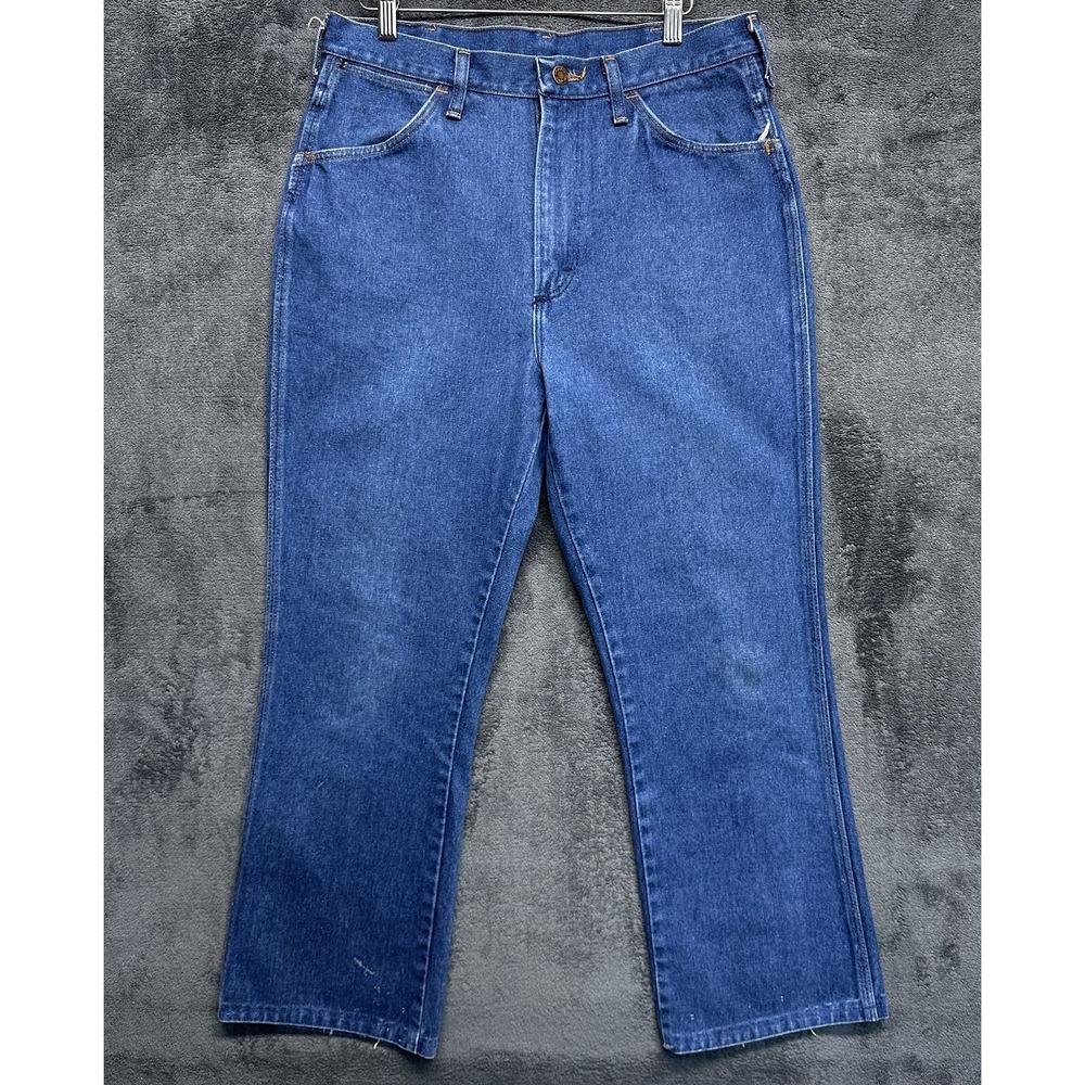 Vintage Wrangler Jeans Men's 34x32 (Fits 32x28) Blue 945 Bootcut Made in USA